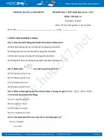 Đề kiểm tra 1 tiết học kì 1 môn Tin học lớp 11 có đáp án năm 2017 - Trường TH Cấp 2, 3 Mỹ Phước