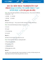 20 Câu hỏi trắc nghiệm ôn tập phần Đại cương về giới thực vật Sinh học 6 (Có lời giải chi tiết)