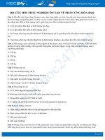 Tổng hợp câu hỏi trắc nghiệm về Phản ứng hóa học có đáp án môn Hóa học 8