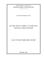 Dạy học môn tự nhiên và xã hội lớp 3 theo quan điểm tích hợp 