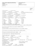 nguyen khuyen high school binh phuoc province student’s name class 11a 45 minute test 4 english 11 allotted time 45 minutes mã đề 123 1 the asian games every four years a took place b take place c