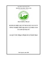 Đánh giá hiệu quả sử dụng đất sản xuất nông nghiệp trên địa bàn 5 xã phía nam của huyện đại từ