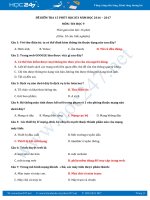 Đề kiểm tra 15 phút học kì 1 môn Tin học lớp 9 có đáp án năm 2017 - Đề số 2