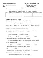 Đề thi giữa học kì 2 môn Toán lớp 5 năm 2020-2021 - Trường Tiểu học Nhân Đạo