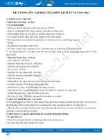 Đề cương ôn tập HK2 môn Lịch Sử 10 năm học 2021