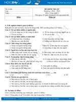 Đề kiểm tra giữa HKI môn Công Nghệ 6 năm học 2018-2019 có đáp án