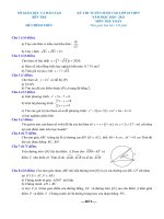 Đề thi vào lớp 10 môn Toán năm 2020-2021 có đáp án - Sở GD&ĐT Bến Tre
