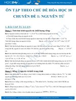 Chuyên đề ôn tập Nguyên tử môn Hóa học 10 có đáp án