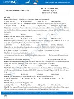 Bộ 5 đề thi giữa HK2 môn Hóa học 11 năm 2021 có đáp án Trường THPT Phan Bá Vành