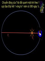 slide 1 chuyển động của trái đất quanh mặt trời theo 1 quỹ đạo elip hết 1 vòng là 1 năm có 365 ngày ¼ f1 f2 elip tiõt 19 elýp tiõt 1 §þnh nghüa elýp ph­¬ng tr×nh chýnh t¾c cña elýp c¸c vý dô minh ho