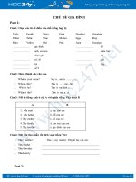 Bài tập tiếng Anh theo chủ đề có kèm hình ảnh minh họa