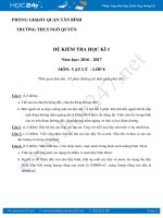 Đề thi cuối học kì I môn Vật lý 8 có đáp án chi tiết- Đề số 4