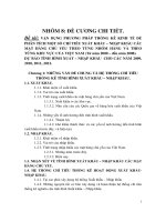 Đề cương đề tài: Vận dụng phương pháp thống kê kinh tế để phân tích một số chỉ tiêu xuất khẩu – nhập khẩu các mặt hàng chủ yếu theo từng nhóm hàng và theo từng khu vực của Việt Nam (từ năm 2000 – đến năm 2008). Dự báo tình hình xuất – nhập khẩu cho các nă