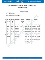 Đề cương ôn thi học kì 2 môn Ngữ văn lớp 7 năm 2017