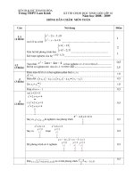 së gd  §t thanh hãa së gd §t thanh hãa tr­êng thpt lam kinh k× thi chän häc sinh giái líp 10 n¨m häc 2008 2009 h­íng dén chêm m«n to¸n c©u néi dung §ióm 1 1 4 ®ióm m12 ta cã hö gi¶i hö bêt ph­¬