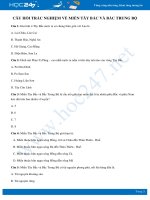 Bài tập trắc nghiệm về Miền Tây Bắc và Bắc Trung Bộ có đáp án môn Địa lí 8