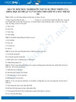 Tổng hợp câu hỏi trắc nghiệm về Sự phát triển KHKT và văn hóa thế giới môn Lịch sử 8