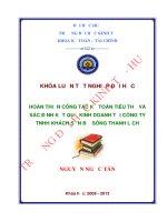 Khóa luận tốt nghiệp hoàn thiện công tác kế toán tiêu thụ và xác định kết quả kinh doanh tại công ty TNHH khách sạn bờ sông thanh lịch 