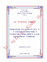 Khóa luận tốt nghiệp đánh giá hoạt động huy động vốn tại ngân hàng nông nghiệp và phát triển nông thôn việt nam chi nhánh thừa thiên huế 