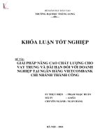 Khóa luận tốt nghiệp chuyên ngành Ngân hàng: Giải pháp nâng cao chất lượng cho vay trung và dài hạn đối với doanh nghiệp tại Ngân hàng Vietcombank chi nhánh Thành Công