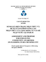 Đánh giá hiện trạng nhận thức và đề xuất giải pháp nâng cao nhận thức của cộng đồng về vấn đề ngập nước tại tp  HCM  