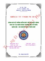 Khóa luận tốt nghiệp kế toán tài chính đánh giá hệ thống kiểm soát nội bộ hoạt động cho vay tại ngân hàng thương mại cổ phần quân đội chi nhánh thừa thiên huế 