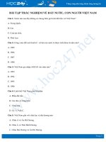Bài tập trắc nghiệm về Đất nước, con người Việt Nam có đáp án môn Địa lí 8