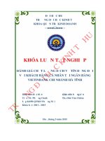 Khóa luận tốt nghiệp đánh giá chất lượng tín dụng đối với khách hàng cá nhân tại ngân hàng vietinbank chi nhánh hà tĩnh 