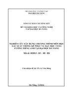 Tóm tắt đề tài: Nghiên cứu xây dựng chương trình môn học xác suất thống kê phục vụ dạy học tăng cường tiếng Anh tại đại học Đà Nẵng
