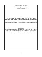 Đề nghiên cứu khoa học: Xây dựng báo cáo kết quả thực hiện thí điểm phân loại, thu gom, xử lý chất thải rắn sinh hoạt tại nguồn