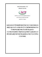 KHÓA LUẬN tốt NGHIỆP dược học FULL (DL và DLS) khảo sát tình hình SD và đánh giá HQ của thuốc PPI trong BL loét DD   TT điều trị ngoại trú tại khoa tiêu hóa BVTW TP cần thơ 