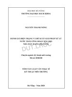 Đánh giá hiện trạng và đề xuất giải pháp xử lý nước thải công đoạn mài cho Nhà máy Daiwa Đà Nẵng