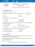 Đề thi học kì 2 môn Địa lý lớp 9 năm 2017 - Phòng GD và ĐT Vĩnh tường