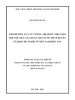 Tóm tắt luận án Tiến sĩ Chủ nghĩa duy vật biện chứng và chủ nghĩa duy vật lịch sử: Ảnh hưởng của tư tưởng trị quốc Nho giáo đối với việc xây dựng nhà nước pháp quyền xã hội chủ nghĩa ở Việt Nam hiện nay