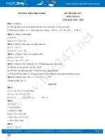 Đề thi HK1 môn Toán 6 năm 2020 có đáp án Trường THCS Hội Nghĩa