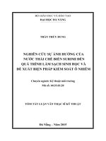 Tóm tắt Luận văn Thạc sĩ Kỹ thuật môi trường: Nghiên cứu sự ảnh hưởng của nước thải chế biến Surimi đến quá trình làm sạch sinh học và đề xuất biện pháp kiểm soát ô nhiễm