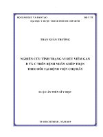 Nghiên cứu tình trạng vi rút viêm gan b và c trên bệnh nhân ghép thận theo dõi tại bệnh viện chợ rẫy 