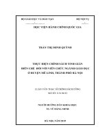Thực hiện chính sách tinh giản biên chế đối với viên chức ngành giáo dục ở huyện Mê Linh, Thành phố Hà Nội (Luận văn thạc sĩ)