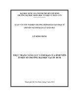 Thực trạng năng lực lãnh đạo của sinh viên ở một số trường đại học tại thành phố hồ chí minh     