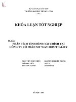 Khóa luận tốt nghiệp phân tích tình hình tài chính công ty cổ phần đầu tư my way hospiyality 