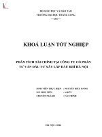 Khóa luận tốt nghiệp phân tích tài chính tài tại công ty cổ phần tư vấn đầu tư xây lắp dầu khí hà nội 
