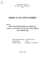 Khóa luận tốt nghiệp phân tích tình hình tài chính tại công ty cổ phần xây dựng công trình giao thông 829 