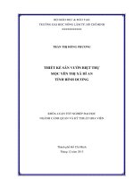 THIẾT KẾ SÂN VƯỜN BIỆT THỰ MỘC YÊN THỊ XÃ DĨ AN TỈNH BÌNH DƯƠNG KHÓA LUẬN TỐT NGHIỆP ĐẠI HỌC NGÀNH CẢNH QUAN VÀ KỸ THUẬT HOA VIÊN