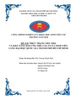 Thực trang nhà trọ và khả năng đáp ứng nhu cầu ở của sinh viên làng đại học quốc gia thành phố hồ chí minh 