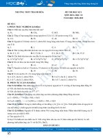 Bộ đề thi HK1 môn Hóa học 10 năm 2020 có đáp án Trường THPT Thanh Hòa