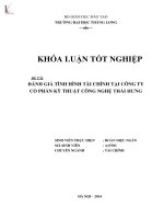 Khóa luận tốt nghiệp phân tích tài chính tại công ty cổ phần kỹ thuật công nghệ thái hưng 