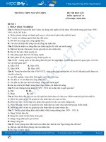 Bộ 3 đề thi HK1 môn Lịch sử 11 có đáp án năm 2020 Trường THPT Nguyễn Hiền