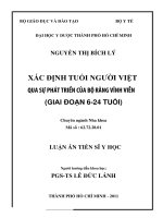 Xác định tuổi người việt qua sự phát triển của bộ răng vĩnh viễn (giai đoạn 6 24 tuổi) 