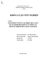 Khóa luận tốt nghiệp giải pháp nâng cao hiệu quả hoạt động kinh doanh của công ty trách nhiệm hữu hạn năm hải 