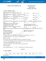 Đề thi HK1 môn Toán 8 năm 2020 có đáp án Trường THCS Thịnh Quang